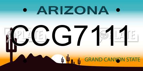 CCG7111 Arizona License Plate