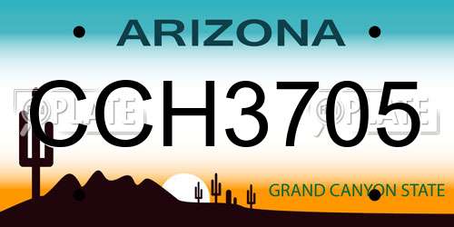 CCH3705 Arizona License Plate