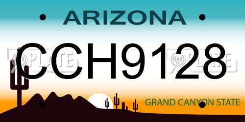 CCH9128 Arizona License Plate