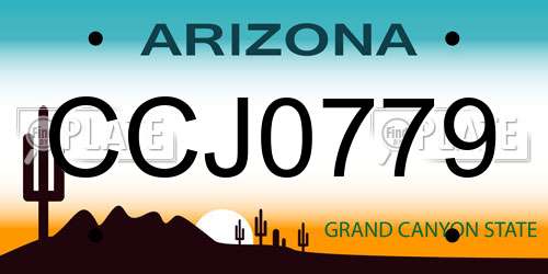 CCJ0779 Arizona License Plate