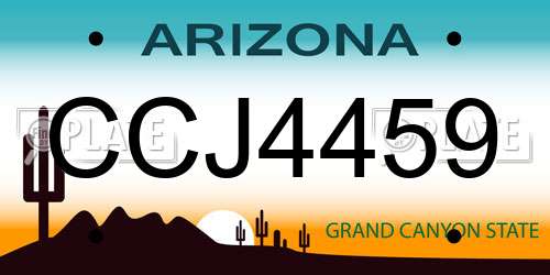 CCJ4459 Arizona License Plate