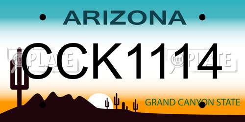 CCK1114 Arizona License Plate