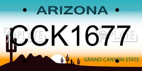 CCK1677 Arizona License Plate