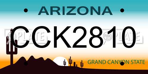 CCK2810 Arizona License Plate