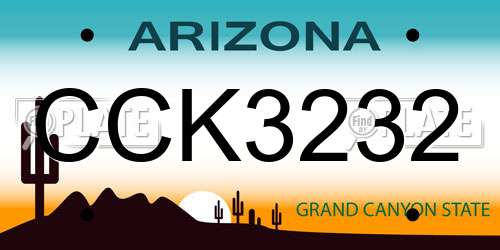 CCK3232 Arizona License Plate