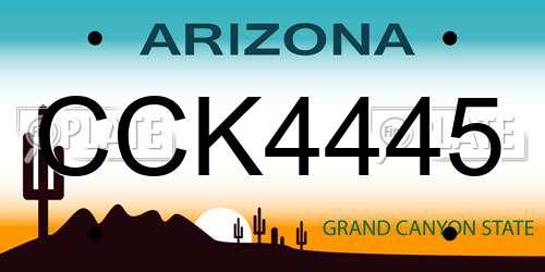 CCK4445 Arizona License Plate