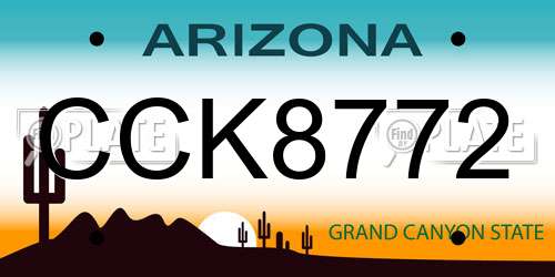CCK8772 Arizona License Plate