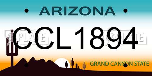 CCL1894 Arizona License Plate