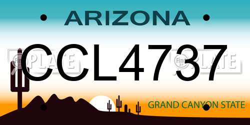 CCL4737 Arizona License Plate