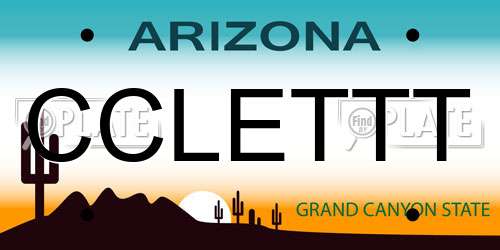 CCLETTT Arizona License Plate