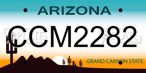 CCM2282 Arizona License Plate