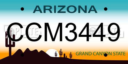CCM3449 Arizona License Plate