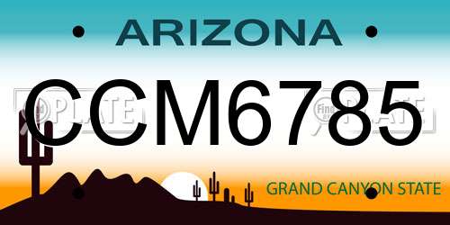 CCM6785 Arizona License Plate