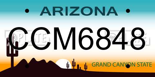 CCM6848 Arizona License Plate