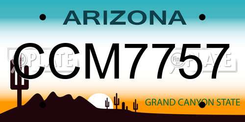 CCM7757 Arizona License Plate