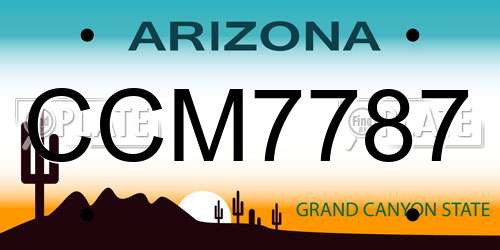 CCM7787 Arizona License Plate