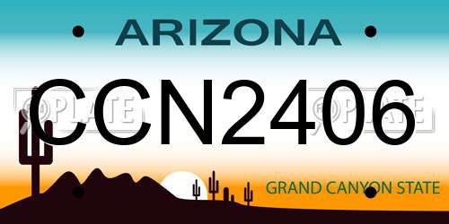 CCN2406 Arizona License Plate