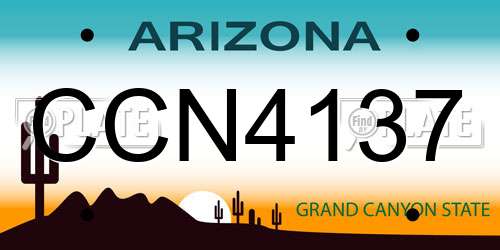 CCN4137 Arizona License Plate