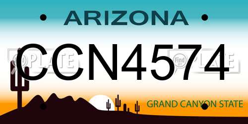 CCN4574 Arizona License Plate