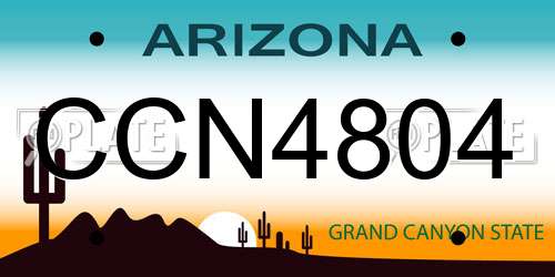 CCN4804 Arizona License Plate