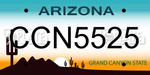 CCN5525 Arizona License Plate