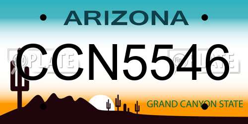 CCN5546 Arizona License Plate