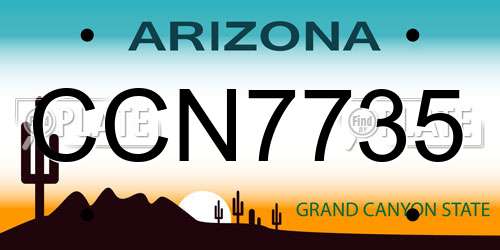 CCN7735 Arizona License Plate