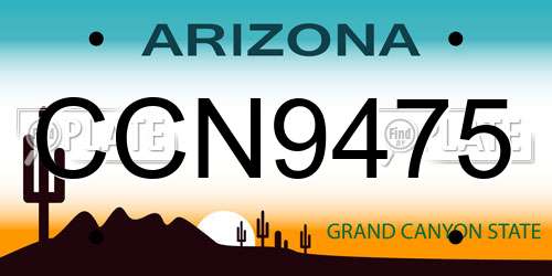 CCN9475 Arizona License Plate