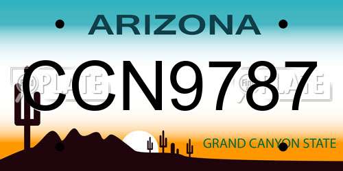 CCN9787 Arizona License Plate