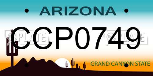 CCP0749 Arizona License Plate