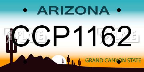 CCP1162 Arizona License Plate