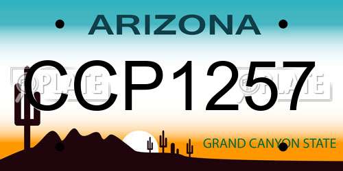 CCP1257 Arizona License Plate