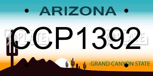 CCP1392 Arizona License Plate