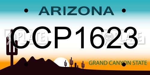 CCP1623 Arizona License Plate
