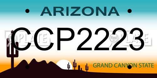 CCP2223 Arizona License Plate