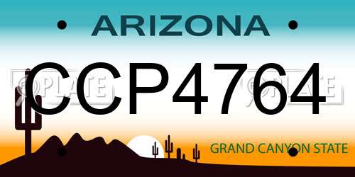 CCP4764 Arizona License Plate