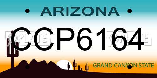 CCP6164 Arizona License Plate