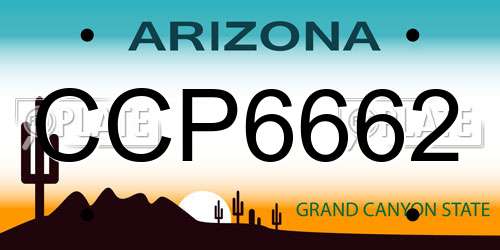CCP6662 Arizona License Plate