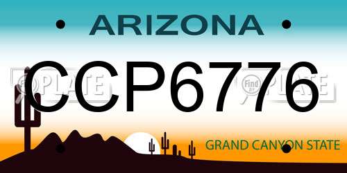 CCP6776 Arizona License Plate