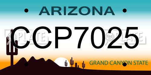 CCP7025 Arizona License Plate