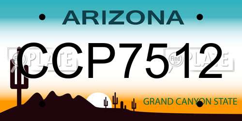 CCP7512 Arizona License Plate