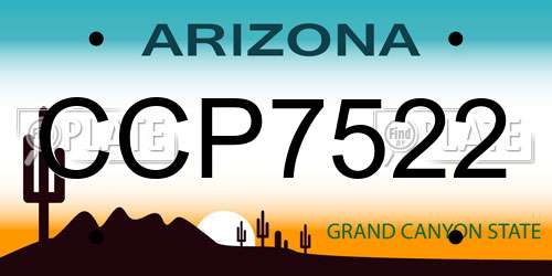 CCP7522 Arizona License Plate