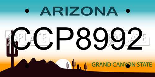 CCP8992 Arizona License Plate