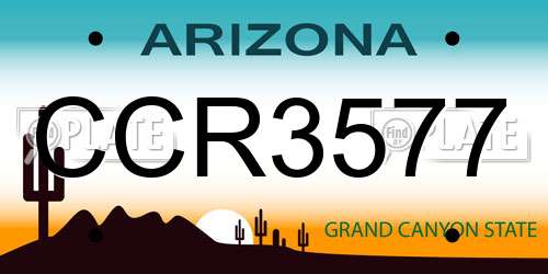 CCR3577 Arizona License Plate
