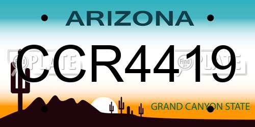 CCR4419 Arizona License Plate