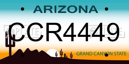 CCR4449 Arizona License Plate