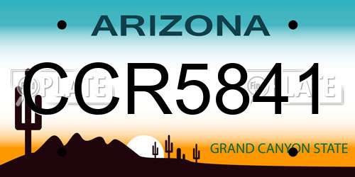 CCR5841 Arizona License Plate