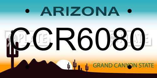 CCR6080 Arizona License Plate