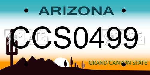CCS0499 Arizona License Plate