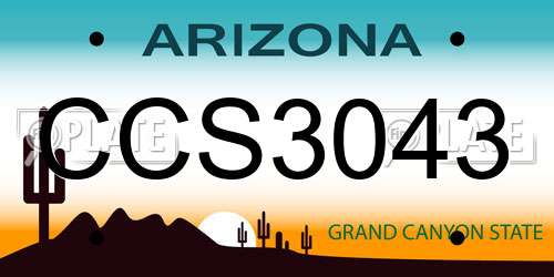 CCS3043 Arizona License Plate